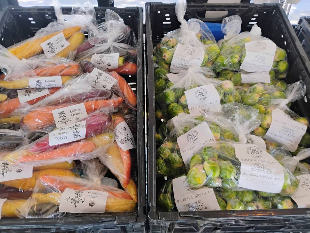 Carrots and brussel sprouts